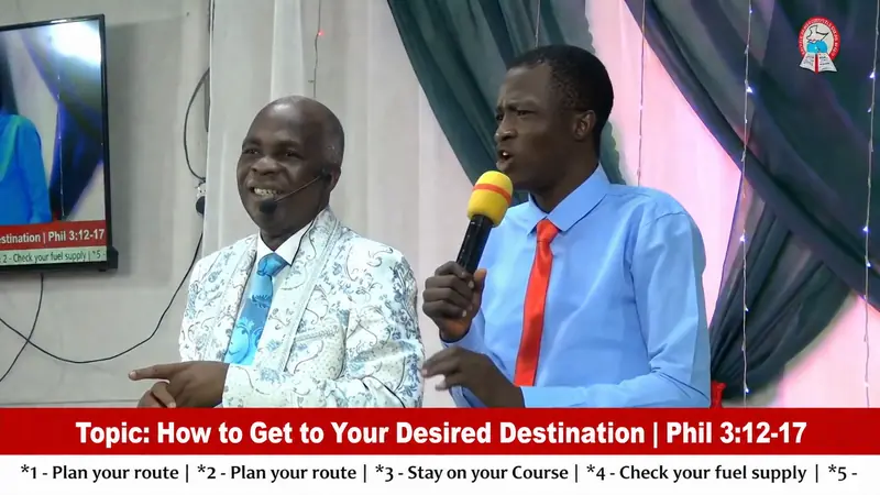 Preaching during the message How to Get to Your Desired Destination at Be-New In Christ Evangelical Church